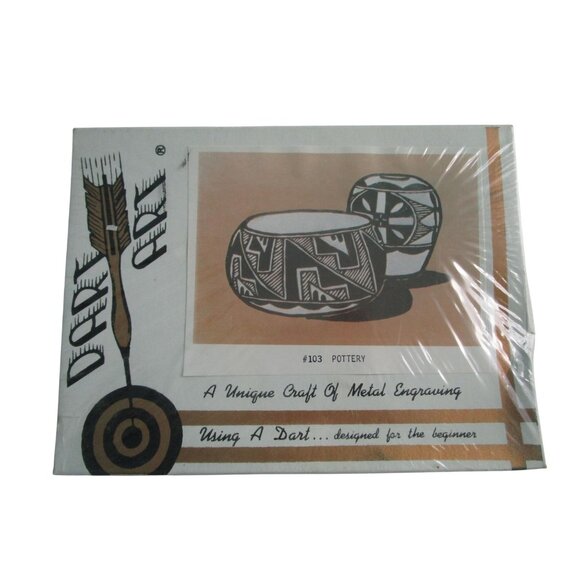 Vintage Dart Art Metal Engraving Kit 103 Pottery Craft Set Unopened Unworked - Picture 1 of 10